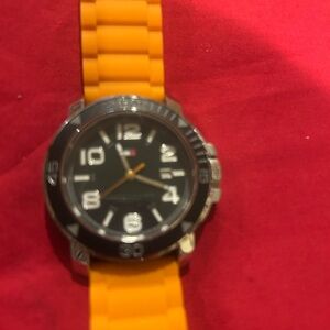 Tommy Hilfiger Black Dial with Orange Strap Smartwatch